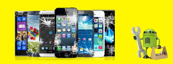 Manutenção de Celular varios celulares com bonequinho do android